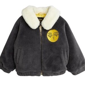 Mini Rodini Boys 4-5 Faux Fur Aviator Jacket